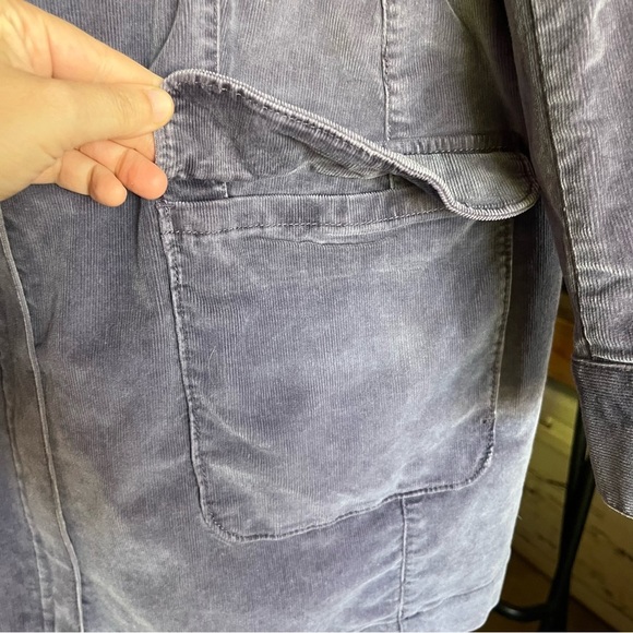 J. Jill Women’s Purple Corduroy Utility Barn Chore Stretch Jacket - Picture 10 of 12